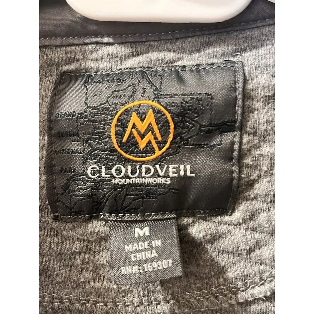 Grey Cloudveil Quilted Jacquard Knit Shirt Jacket Snap Button Medium